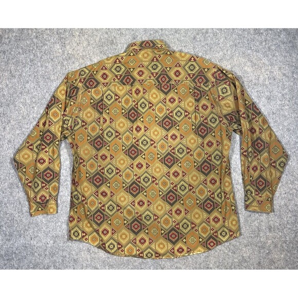 Bill Blass Tribal Button Up Shirt Men’s L Vintage Southwestern Aztec Indian - Picture 2 of 6